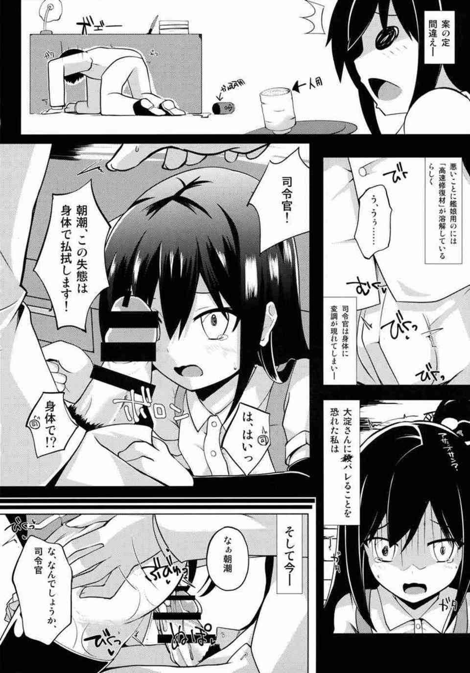 [艦これの同人誌]朝潮を可愛がるロリコン提督！作戦中でも挿入を楽しんで、シャワーを浴びながら駅弁セックス！007