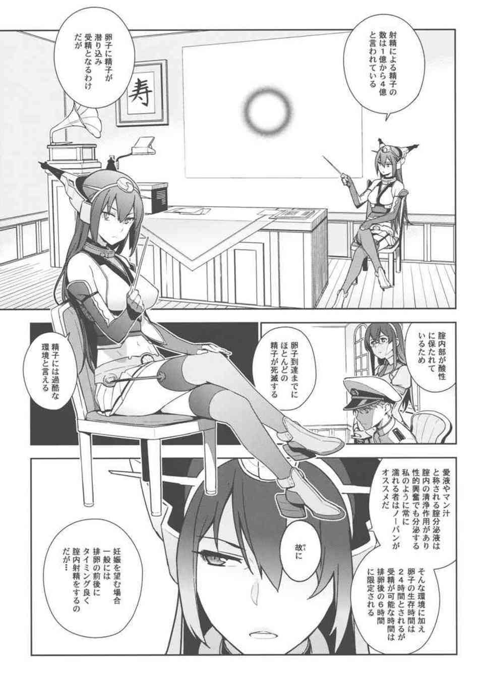 [艦これの同人誌]長門、加賀、赤城の三人は提督の子供をはらむために性教育を受ける。妊娠した大淀は口マンコで処理をし、提督も艦むす達の危険日マンコに生挿入をする！005