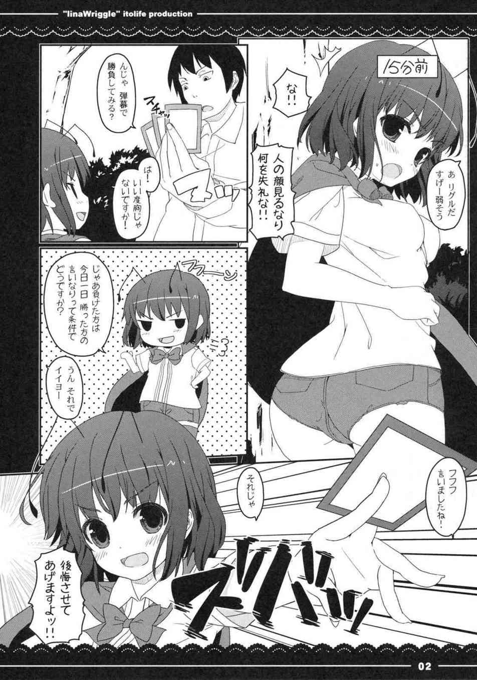 [東方の同人誌]リグルに買ったご褒美に脱ぎたておパンツでシコシコしてもらいます♪体温が残ったほかほかパンツを被せて、金玉をくにくにされながらお口で吸引されてしまい…004